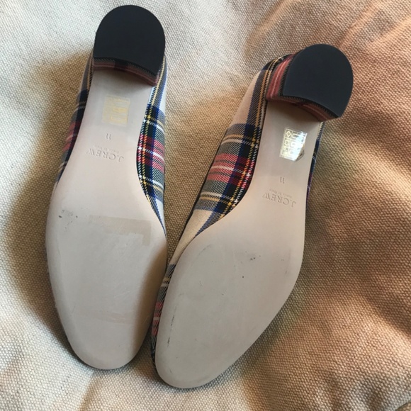🎊🥂HP🥂🎊 J. Crew Heels 11 Tartan Plaid Scalloped Festive Holiday F8495 Italy - Picture 5 of 8